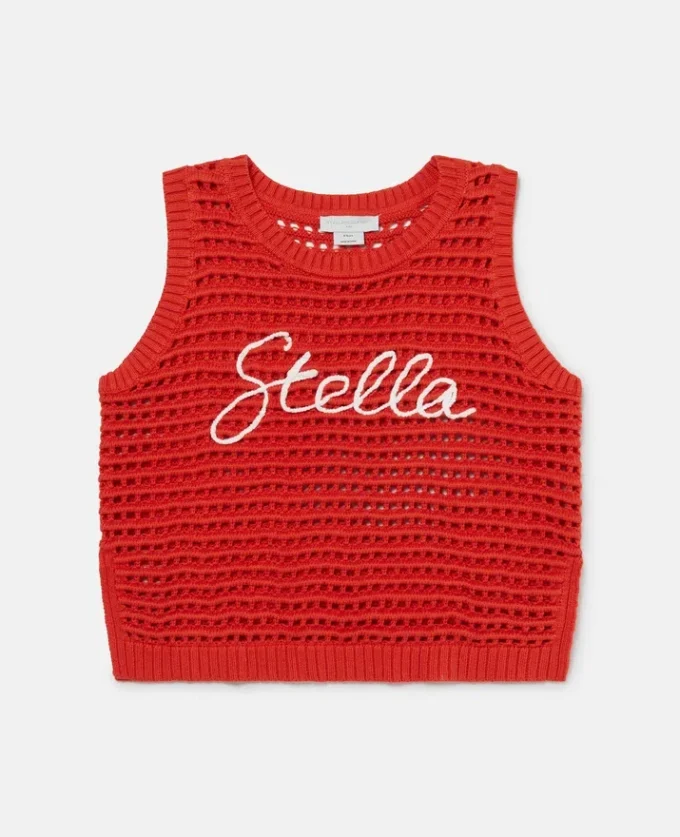 Stella broderad virkad ärmlös topp Stella broderad virkad ärmlös topp