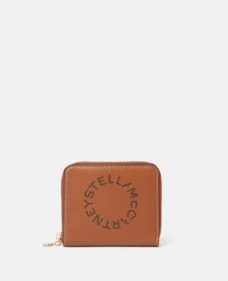 Stella Logo Grainy Studded Zip Mini Wallet