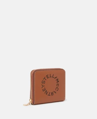 Stella Logo Grainy Studded Zip Mini Wallet