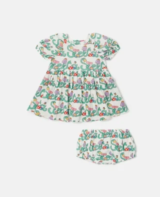 Stella Vine Print Dress och Bloomers Set