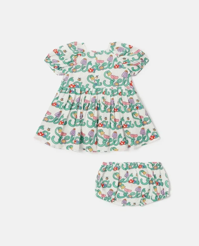 Stella Vine Print Dress och Bloomers Set