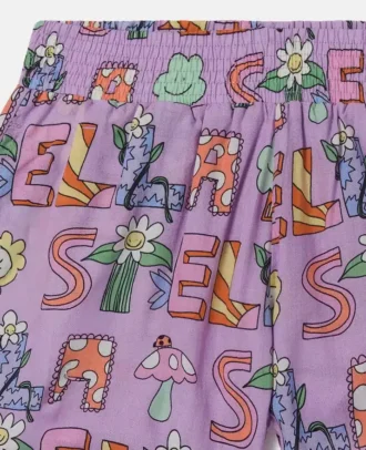 Stella Woodland elastiska shorts med bokstäver