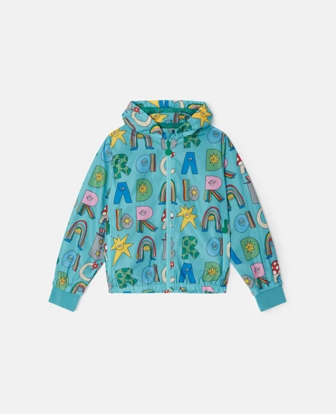 Stella Woodland Lettering regnjacka med huva
