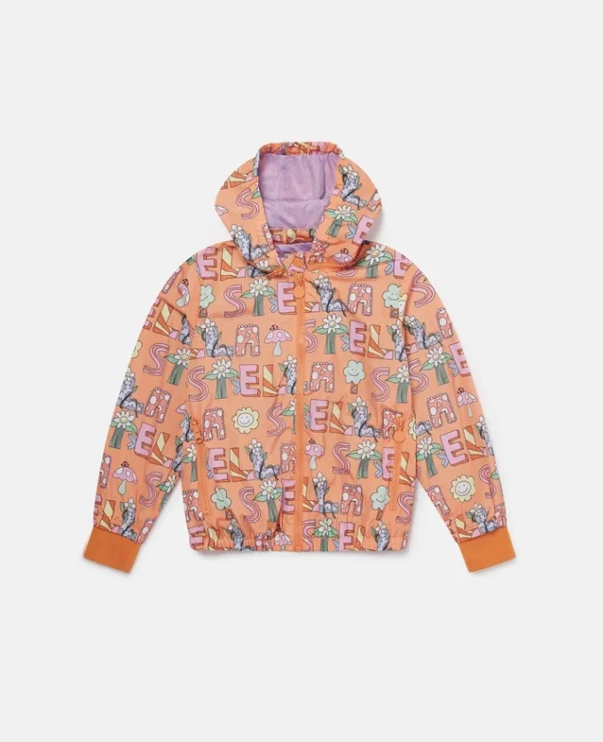 Stella Woodland Lettering regnjacka med huva