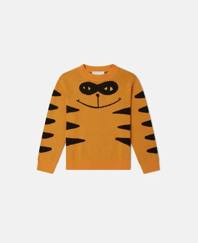 Stickad tröja med kattmotiv Stickad tröja med kattmotiv