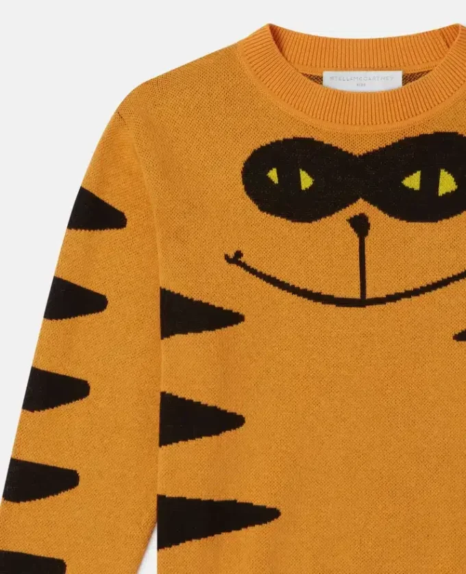 Stickad tröja med kattmotiv Stickad tröja med kattmotiv