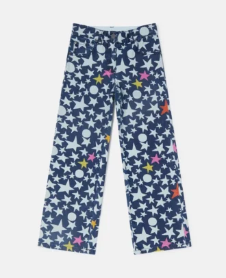 Stjärntryckta jeans med raka ben