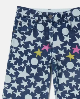 Stjärntryckta jeans med raka ben