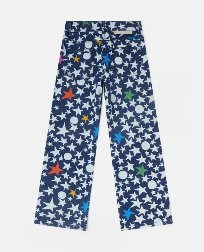 Stjärntryckta jeans med raka ben