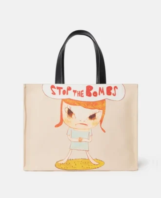 Stop the Bombs-tryckt bomullscanvas-tote bag