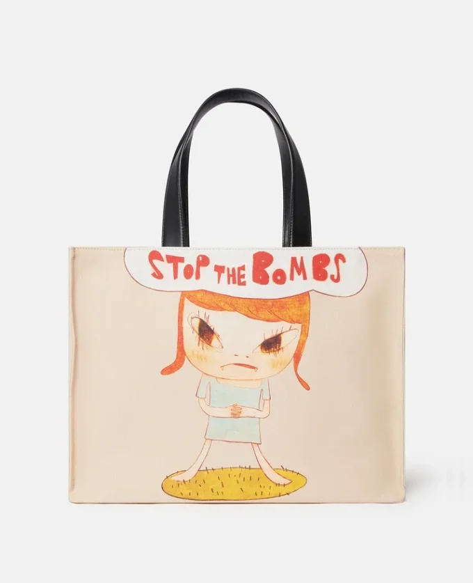 Stop the Bombs-tryckt bomullscanvas-tote bag