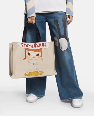 Stop the Bombs-tryckt bomullscanvas-tote bag