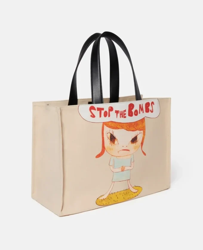 Stop the Bombs-tryckt bomullscanvas-tote bag