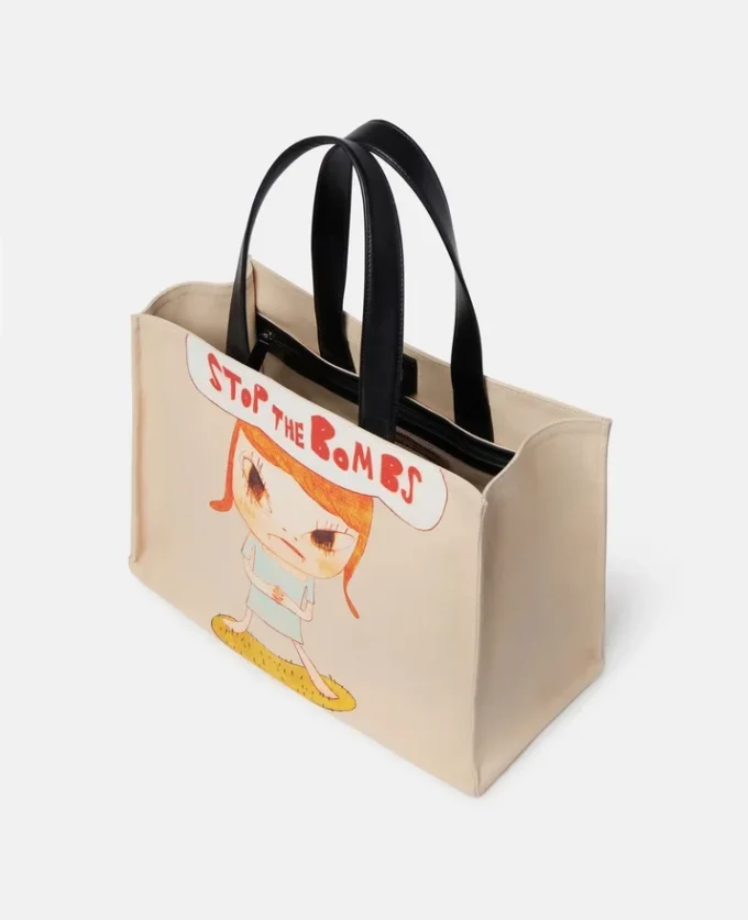 Stop the Bombs-tryckt bomullscanvas-tote bag