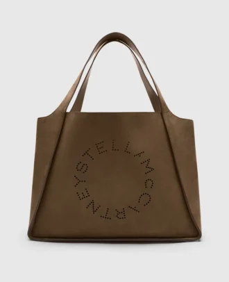 Stor suede-toteväska med logotyp
