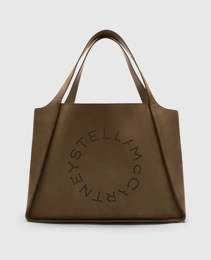 Stor suede-toteväska med logotyp Stor suede-toteväska med logotyp