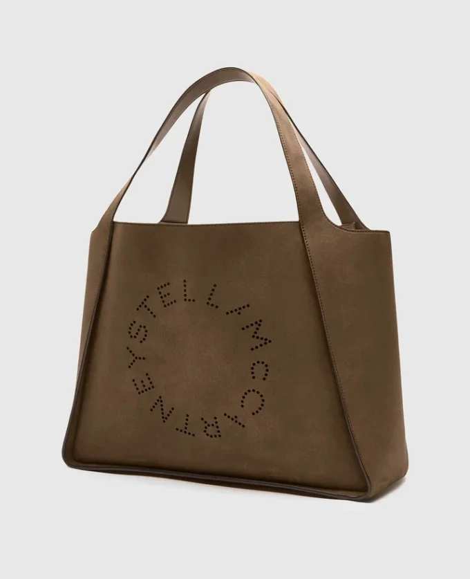 Stor suede-toteväska med logotyp Stor suede-toteväska med logotyp