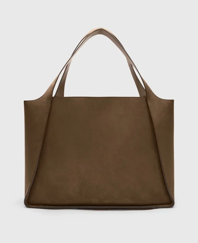 Stor suede-toteväska med logotyp Stor suede-toteväska med logotyp