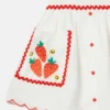 Strawberry broderad kjol med vågig kant
