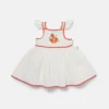 Strawberry Embroidered Cap-Sleeve Dress