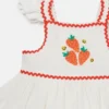Strawberry Embroidered Cap-Sleeve Dress