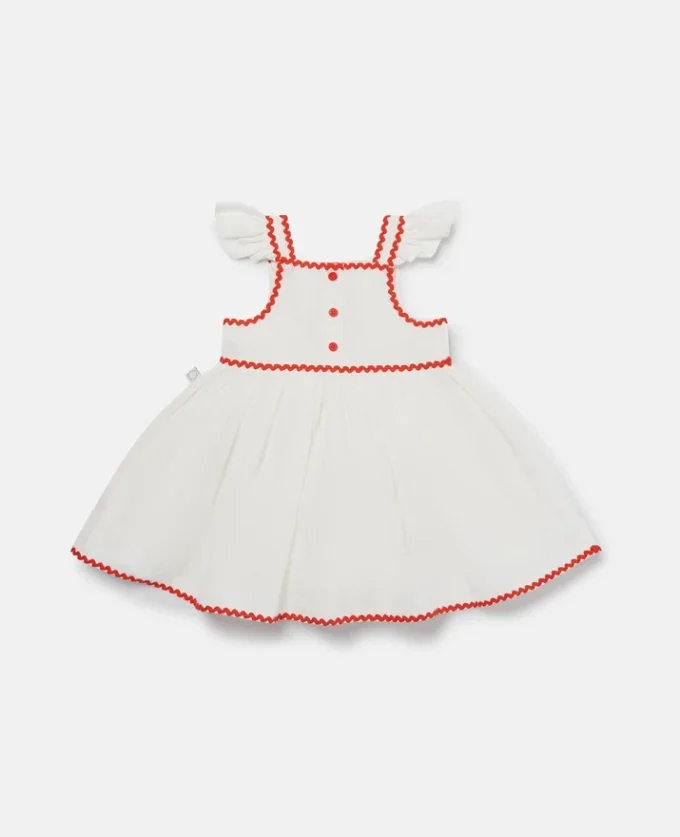 Strawberry Embroidered Cap-Sleeve Dress