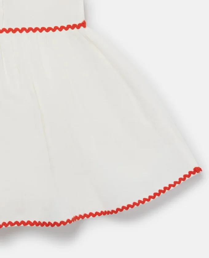 Strawberry Embroidered Cap-Sleeve Dress