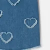 Stretchdenimklänning med fransade hjärtapatchar
