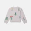 Sweatshirt med broderad blomma