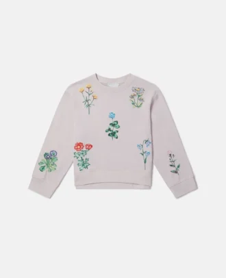 Sweatshirt med broderad blomma Sweatshirt med broderad blomma