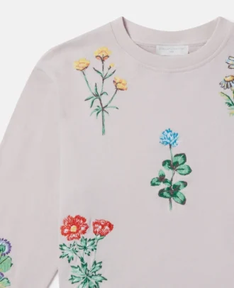 Sweatshirt med broderad blomma Sweatshirt med broderad blomma