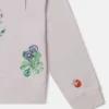 Sweatshirt med broderad blomma