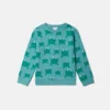 Sweatshirt med grodprint och rund hals