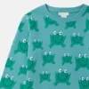 Sweatshirt med grodprint och rund hals