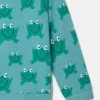Sweatshirt med grodprint och rund hals