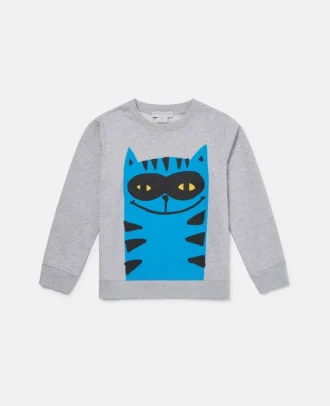Sweatshirt med kattmotiv