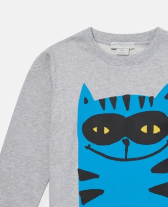 Sweatshirt med kattmotiv