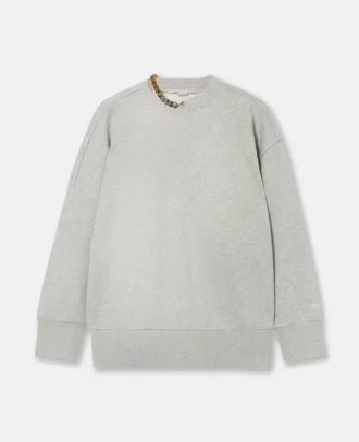 Sweatshirt med kedjedekoration