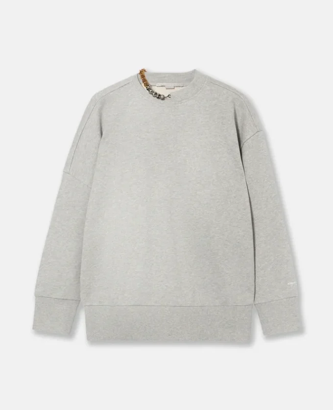 Sweatshirt med kedjedekoration Sweatshirt med kedjedekoration