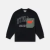 Sweatshirt med rund hals och grafiskt logo-broderi Sweatshirt med rund hals och grafiskt logo-broderi