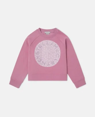 Sweatshirt med rund hals och grafiskt logo-broderi Sweatshirt med rund hals och grafiskt logo-broderi