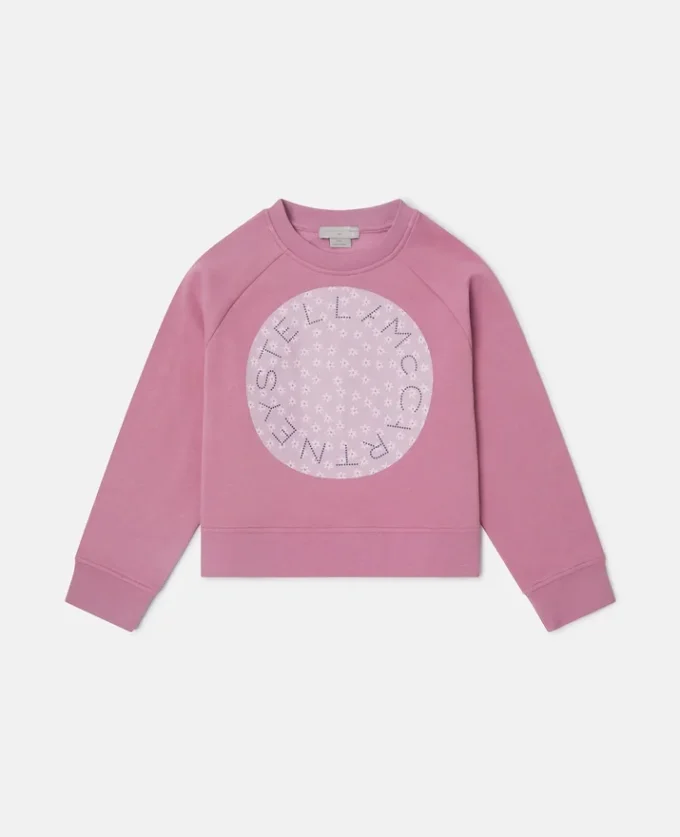 Sweatshirt med rund hals och grafiskt logo-broderi Sweatshirt med rund hals och grafiskt logo-broderi