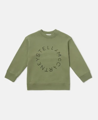 Sweatshirt med rund hals och grafiskt logo-broderi Sweatshirt med rund hals och grafiskt logo-broderi