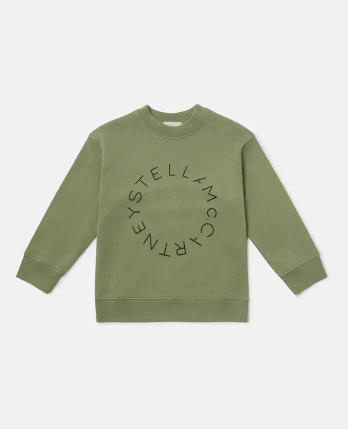 Sweatshirt med rund hals och grafiskt logo-broderi Sweatshirt med rund hals och grafiskt logo-broderi