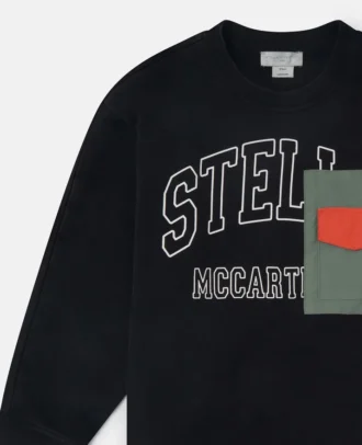 Sweatshirt med rund hals och grafiskt logo-broderi