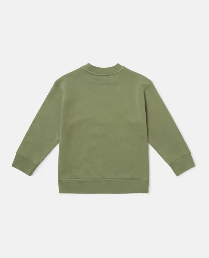 Sweatshirt med rund hals och grafiskt logo-broderi Sweatshirt med rund hals och grafiskt logo-broderi