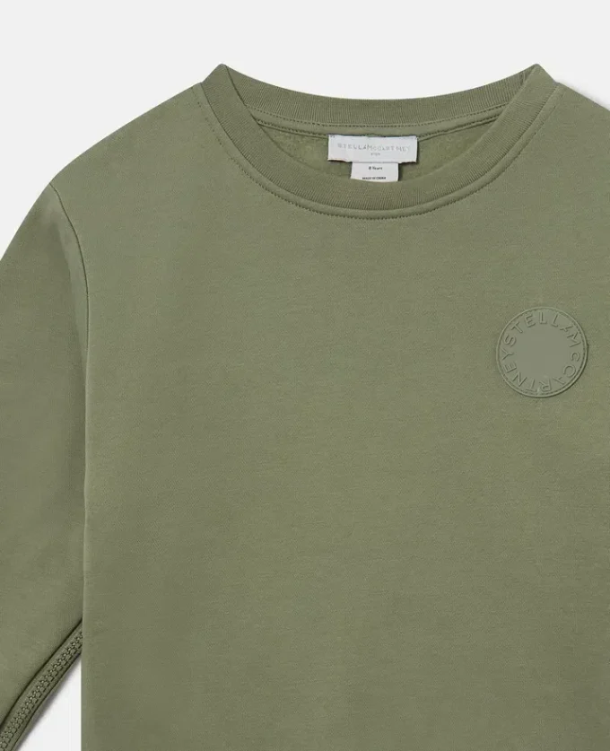 Sweatshirt med rund hals och logomedaljong