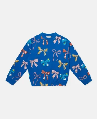 Sweatshirt med rund hals och rosetttryck
