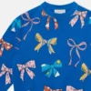 Sweatshirt med rund hals och rosetttryck