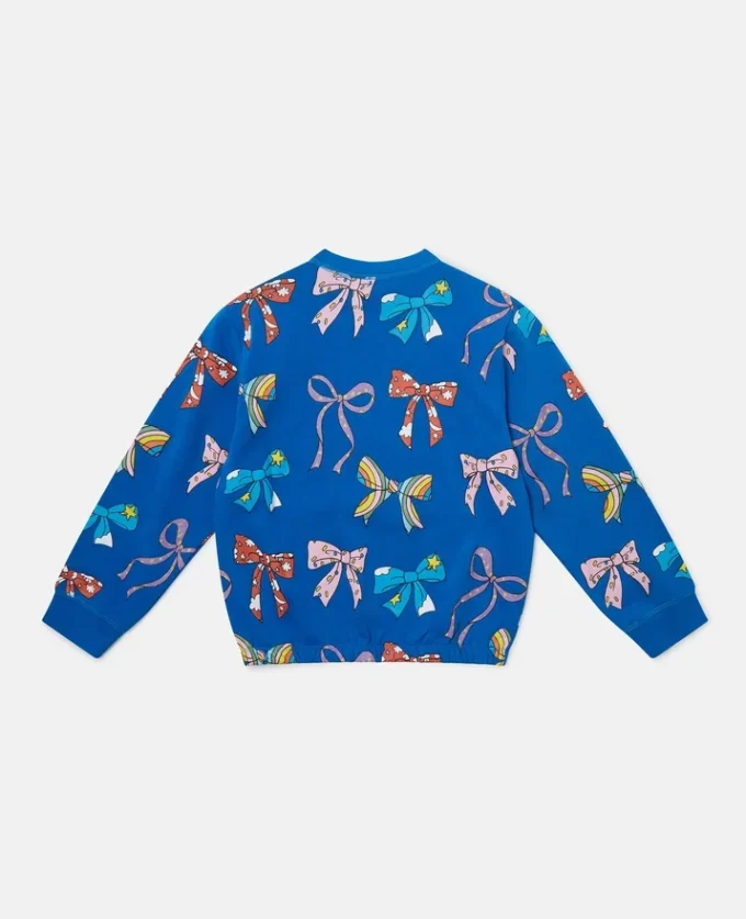 Sweatshirt med rund hals och rosetttryck